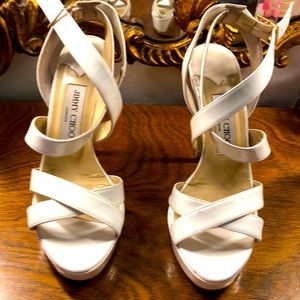 White patent leather Jimmy choo heels